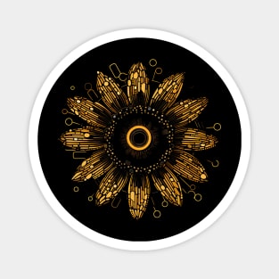 Boho sunflower mandala pattern Magnet